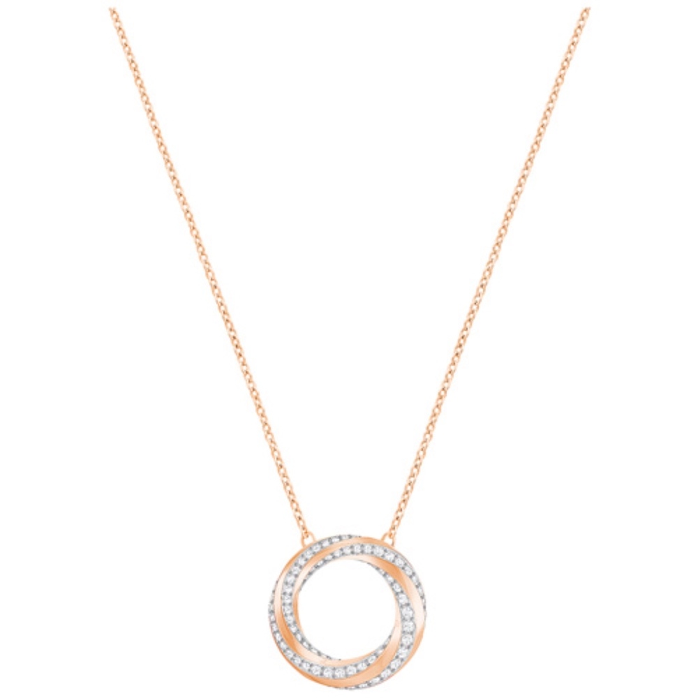 gold necklace ring swarovski